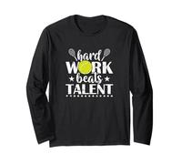 Hard Work Beats Talent Tennis Citazione Maglia a Manica