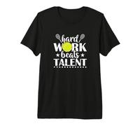 Hard Work Beats Talent Tennis Citazione Maglietta Premium