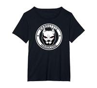 Hardcore Hardstyle Gabber Satana Cane Demoniaco T-Shirt Maglietta, Donna Plus-Size, Nero, 2X