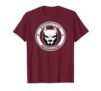 Hardcore Hardstyle Gabber Satana Cane Demoniaco T-Shirt Maglietta, Uomo, Bordeaux, S