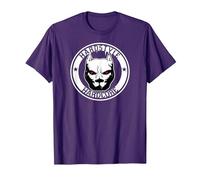 Hardcore Hardstyle Gabber Satana Cane Demoniaco T-Shirt Maglietta, Uomo, Viola, M