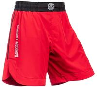 Hardcore Training Athletic Men's Shorts Pantaloncini Uomo Allenamento Kickboxing MMA Boxe BJJ Muay Thai con Tasche (IT, Testo, XS, Regular, Regular, Red/Red)