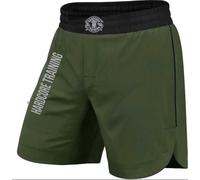 Hardcore Training Athletic Men's Shorts Pantaloncini Uomo Allenamento Kickboxing MMA Boxe BJJ Muay Thai con Tasche (IT, Testo, S, Regular, Regular, Green/Green)
