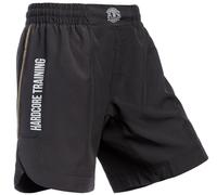 Hardcore Training Athletic Men's Shorts Pantaloncini Uomo Allenamento Kickboxing MMA Boxe BJJ Muay Thai con Tasche (IT, Testo, XL, Regular, Regular, Black/Black)