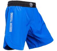 Hardcore Training Athletic Men's Shorts Pantaloncini Uomo Allenamento Kickboxing MMA Boxe BJJ Muay Thai con Tasche (IT, Testo, XL, Regular, Regular, Blue/Blue)