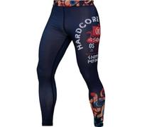 Hardcore Training Compression Pants Men Pantaloni a Compressione Uomo Leggings Yoga Fitness Palestra MMA BJJ Boxe Grappling No Gi (IT, Testo, M, Regular, Regular, Dark Blue Black)