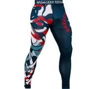 Hardcore Training Compression Pants Men Pantaloni a Compressione Uomo Leggings Yoga Fitness Palestra MMA BJJ Boxe Grappling No Gi (IT, Testo, L, Regular, Regular, White Blue)