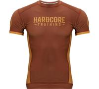 Hardcore Training Neocamp Rash Guard Uomo Maglietta a Compressione MMA BJJ Arti Marziali Boxe Fitness Grappling No Gi (IT, Testo, L, Regular, Regular, Brown)