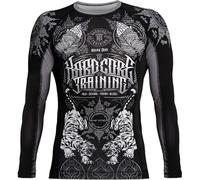 Hardcore Training Rash Guard Uomo Maglietta a Compressione MMA BJJ Arti Marziali Boxe Fitness Grappling No Gi