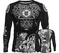 Hardcore Training Rash Guard Uomo Maglietta a Compressione MMA BJJ Arti Marziali Boxe Fitness Grappling No Gi