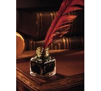 Hardcover Composition Notebook - Red Feather Quill and Parchments illustration | Beautiful college-ruled notebook, journal, diary, perfect for school, university, etc.