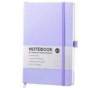 Hardcover Dotted Notebook, A5 PU Leather Journal, Elastic Band, Pen Loop, 80gsm No-Bleed Paper, 192 Pages, Lavender