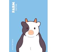 Hardcover notebook DAVE Farm Edition, blue with a cow character, 200 ruled sheets, 20.9 x 27.9 x 2.7 cm