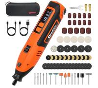 HARDELL 12V Outil Rotatif Multifonction Sans Fil, 5-Vitesses 18000tr/min Max, Mini Perceuse Sans Fil Avec Lumière LED, 61 Pièces Accessories pour Sculpture, Polissage, Ponçage, Perçage et Bricolage