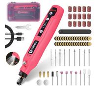 HARDELL 3.7V Mini Trapano a Batteria, 5 Velocità (5000-18000giri/min) Mini Trapano, Ricaricabile USB-C, Utensile Rotante Multifunzione con Luce LED, 129 Accessori per Progetti DIY