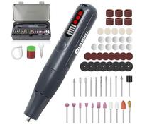 HARDELL Mini Trapano Elettrico 8V, Utensile Rotante Multifunzione, 5 Velocità, 61 Accessori, Display Digitale, Type-C, Luce LED, Aspirazione Magnetica, Per Forare, Incidere, Lucidare, DIY