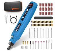 HARDELL Utensile rotante senza fili, 5 mini kit di utensili rotanti a velocità variabile con 61 accessori, 3,7 V di tipo C, strumento rotante per incisione, levigatura, lucidatura, intaglio, taglio,