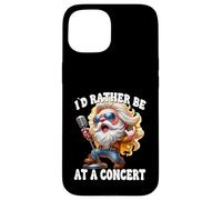 Hardrock Gnome With Rocker Hands Id Rather Be At A Concert Custodia per iPhone 15