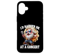 Hardrock Gnome With Rocker Hands Id Rather Be At A Concert Custodia per iPhone 16 Plus
