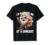 Hardrock Gnome With Rocker Hands Id Rather Be At A Concert Maglietta