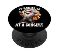 Hardrock Gnome With Rocker Hands Id Rather Be At A Concert PopSockets PopGrip Adesivo