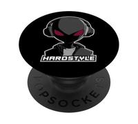 Hardstyle Alien - Design musicale futuristico con cuffie PopSockets PopGrip Adesivo