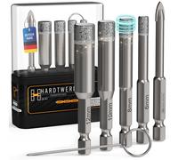 HARDTWERK Turbo Set di 6 punte diamantate per piastrelle [6, 8, 10, 12 mm] con p