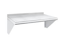 HARDURA Mensole da muro in acciaio inossidabile 35,5×61cm, Capacità di carico 108kg, Supporto a parete metallico con schermo posteriore e braccetti per cucina, ristorante, lavanderia e casa
