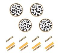 Hardware chic personalizzabile nero bianco mucca leopardo chic per armadi e cassetti manopole e tiri 32 mm per anta armadio confezione da 4
