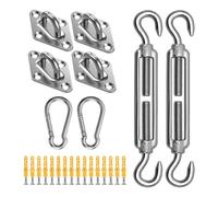 Hardware de Sail Shade - Kit di installazione di tonalità di velo premium, di tensione resistente alla ruggine | Bracci di colore solare durevoli, clip per baldacchino alla pancia, attacchi