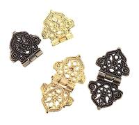 Hardware della porta, Scatola di design con incisione cava in lega di cerniere for porta dell'armadio in metallo vintage for custodie in legno(Bronze,5pcs)