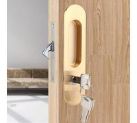 Hardware di bloccaggio della porta tascabile privacy con tastiera, manico in blocco scorrevole invisibile Custer in incasso antitheft per spessore mobili da 1,4-1,8 pollici di (D'ORO)