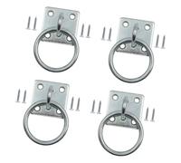 Hardware per occhielli in acciaio al carbonio, confezione da 4 pezzi di ferramenta zincata con viti di montaggio per cavallo stabile agricoltura piastra occhio quadrato anello cravatta ancoraggio