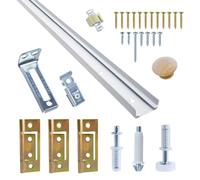 Hardware per porta bifold con binario, kit binario per porta armadio a 24 pollici, binario in acciaio ininterrotto, funzionamento silenzioso, binario incluso, cerniera, tutti i perni, fermaporta