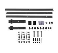 Hardware per porta scorrevole della stalla Design resistente a due piani di binari con rulli silenziosi per armadio interno Guardaroba Acciaio al carbonio 2,44 m Kit di