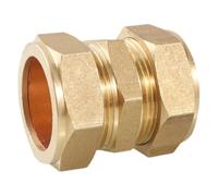 Hardware Raccordo a compressione in ottone Connettore accoppiatore uguale con ghiera in rame Anello Fit 4/6/8/10/12/14/15/16/18/20 mm Tubo OD (15 mm)