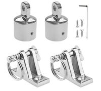 Hardware top bimini, hardware a baldacchino - 2 coppie Bimini Top Bracket con tappi per estremità oculari | di parasole yacht, strumenti di installazione per impieghi per yacht e barca