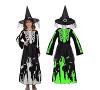 Hardware Tribe Costumi cosplay di Halloween con doppio effetto giorno e notte (100 cm-180 cm) - strega, triste mietitore, scheletro giochi di ruolo, abiti ideali per cosplay scolastici, feste festive