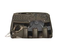 Hardwoods Verde Camouflage Stampato Makeup Bag per le Donne Portatile In Pelle Make up Bag Viaggio Oro Cerniera Cosmetici Borse Organizzatore, Steampunk Meccanico -Ingranaggi, One Size, Astuccio per