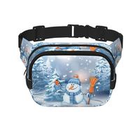 Hardworking Pupazzo di neve unisex regolabile in vita quadrato doppio strato Marsupio per attività all'aperto, viaggi, corsa, escursionismo, Nero , Taglia unica