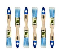 HARDY Spazzola piatta serie 42 per dipingere con colori acrilici e vernici Setole sintetiche e manici in legno per una copertura efficiente e uniforme, 6 pezzi Larghezza 25 mm