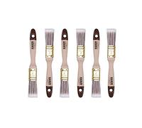 HARDY WORKING TOOLS Pennellesse Set 6-sezioni, 6 pezzi - 25 mm Larghezza, Pennello Set con manico in legno, Pennello di verniciatura Serie *45*, 6PCS, Pennellessa kit A0205-450610