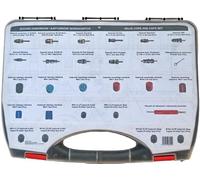 Hardy Tools Set di 100 valvole e tappi, R134a/R12/R1234yf, set di attrezzi per clima freddo, 28 tipi