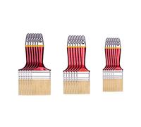 HARDY WORKING TOOLS Pennellesse Set 18-sezioni, 6 pezzi - 25, 50, 75 mm Larghezza, Pennello Set con manico in legno, Pennello di verniciatura Serie *33*, 18PCS, Pennellessa kit A0283-030500 Rosso