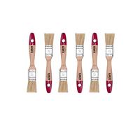 HARDY WORKING TOOLS Pennellesse Set 6-sezioni, 6 pezzi - 25 mm Larghezza, Pennello Set con manico in legno, Pennello di verniciatura Serie *36*, 6PCS, Pennellessa kit A0200-360610