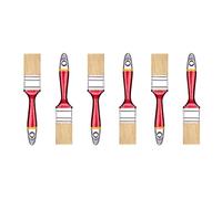 HARDY WORKING TOOLS Pennellesse Set 6-sezioni, 6 pezzi - 35 mm Larghezza, Pennello Set con manico in legno, Pennello di verniciatura Serie *33*, 6PCS, Pennellessa kit A0200-330615