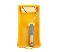 HARDY WORKING TOOLS - Kit Pittura: Piccolo Rullo10 cm Ø30 mm con Manico Bi-materiale + Vaschetta per Pittura - Manicotto Hardstar in Poliestere Pelo 9 mm per Pitturare Pareti e Soffitti