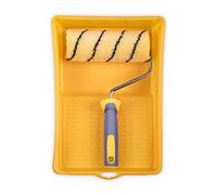 HARDY WORKING TOOLS Set per Pittura di Pareti e Soffitti: Rullo 18 cm con Pelo da 13 mm + Manico Ergonomico + Vaschetta 24 x 34 cm - per Vernici a Base d'Acqua