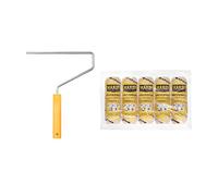 HARDY WORKING TOOLS Rullo Di Vernice Set, Pennelli e 5 pezzi rullo per pittura da parete di poliestere, Altezza del pelo 13mm, Lunghezza 18cm, Diametro 48mm, nero-giallo, A0180-516000