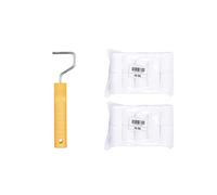 HARDY WORKING TOOLS Rullo Di Vernice Set, Pennello e 20 Pezzi Rullo per Pittura da Parete da spugna, Altezza del pelo 7mm, Lunghezza 5,5cm, Diametro 35mm,bianco-giallo, A0180-111000